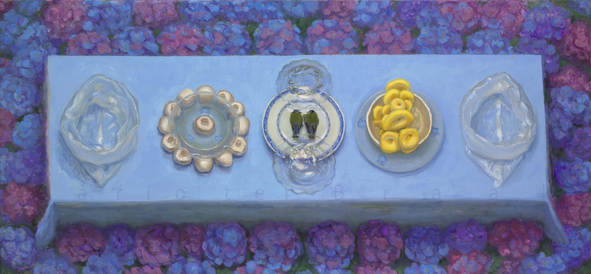 Buitenplaats 'Ophelia; Glas, Water en Blauwe Lucht', 100x213cm, 2001, o-l, Mario ter Braak